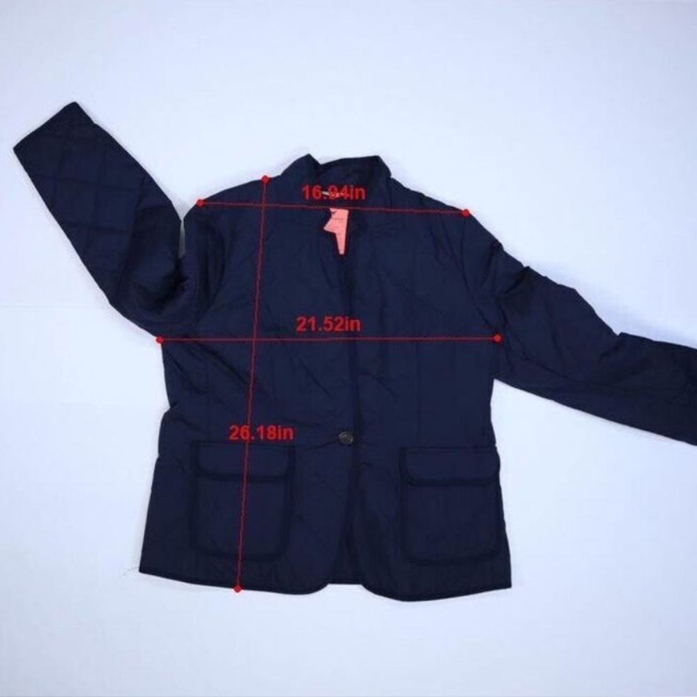 J Crew Reagent Wool Flannel Navy Blue Blazer Suit Jacket 12/L - Picture 3 of 11